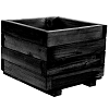 Bloembak vierkant 32x40x40cm, geïmpregneerd en zwart gedompeld