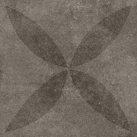 VTwonen Solostone keramiek 90x90x3cm Hormigon Antracite Flower Black