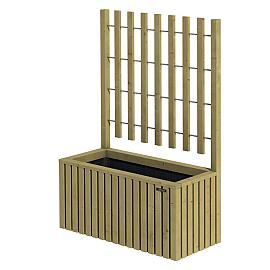 Trellis bloembak Elan 130 Excellent, 89x42x42 cm hoogte 130cm, groen geïmpregneerd.