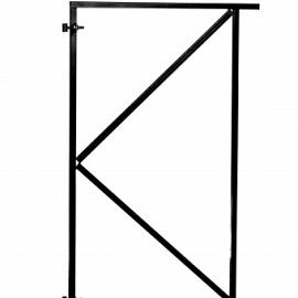 Verstelbaar stalen poortframe 100x155 cm, zwart gecoat