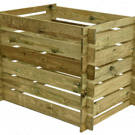 Compostsilo fijnbezaagd grenen 70x100x70 cm, groen geïmpregneerd