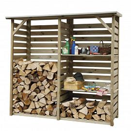 Haardhoutberging Twin 176x190x60 cm (HxBxD), groen geïmpregneerd
