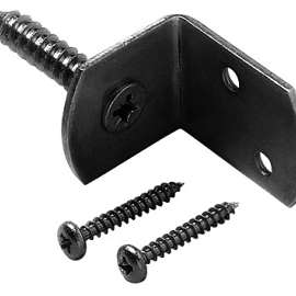 L-beslag set van 4 incl schroeven. zwart gepoedercoat