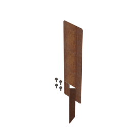 Koppelspies corten tbv kantopsluiting 28cm   incl. 4 zelftappers