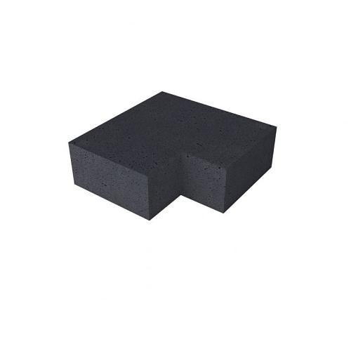 Oud Hollandse hoek traptrede binnen 90° carbon 40x20cm