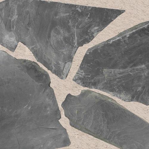 Ultra Black flagstones, ca. 3-4 cm dik