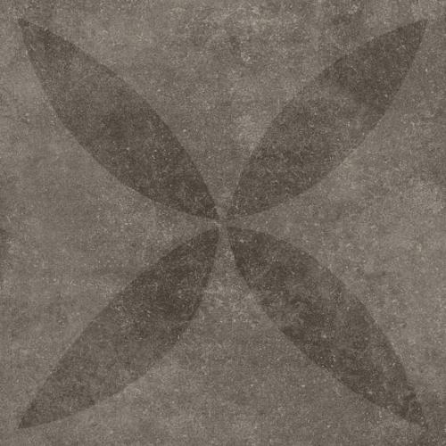 VTwonen Solostone keramiek 90x90x3cm Hormigon Antracite Flower Black