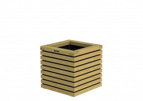 Bloembak Elan 50 Excellent, 50x50x50cm, groen geïmpregneerd.