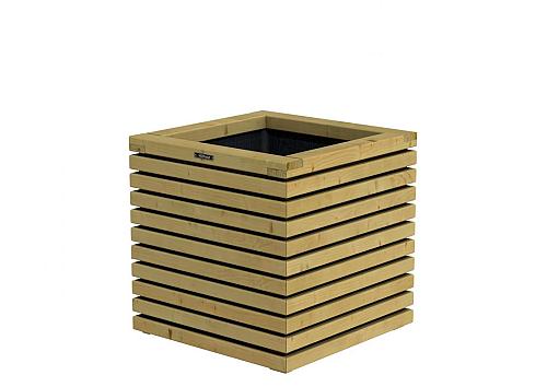 Bloembak Elan 60 Excellent, 60x60x60cm, groen geïmpregneerd.