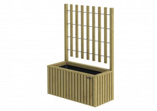 Trellis bloembak Elan 130 Excellent, 89x42x42 cm hoogte 130cm, groen geïmpregneerd.