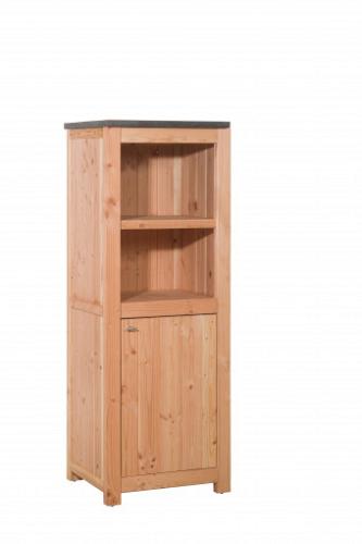 Buitenkeuken enkel 168 Excellent, 168x61,5x56cm (HxBxD) met 3 schappen en deuren, onbehandeld.