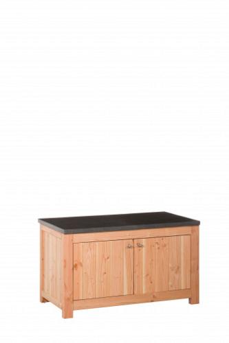 Buitenkeuken dubbel 60 Excellent, 60x109x56cm (HxBxD) met deuren, onbehandeld.