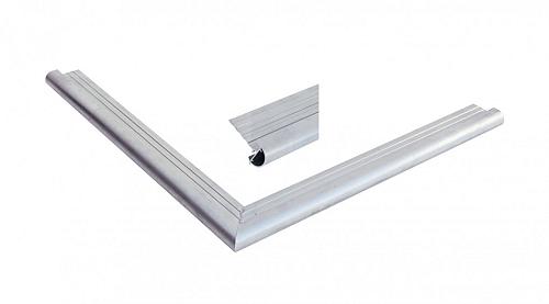 Aluminium daktrimset met ronde kraal tbv plat dak, maximale dakmaat 1500x600 cm