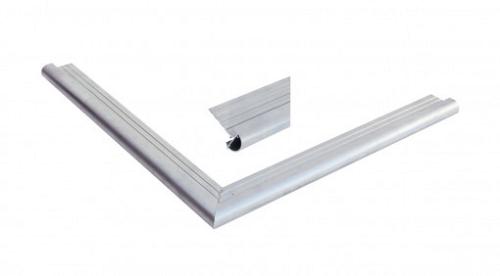 Aluminium daktrimset met ronde kraal tbv plat dak, maximale dakmaat 605x450 cm