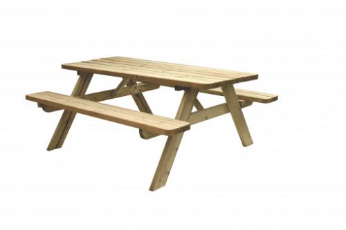 Picknicktafel Easy, 42 mm dik, bladmaat 180x70 cm, groen geïmpregneerd