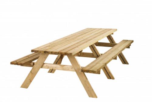 Picknicktafel Lange Jan, 42 mm dik, bladmaat 300x70 cm, groen geïmpregneerd