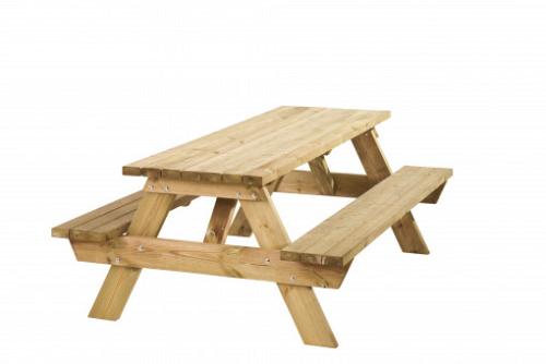 Picknicktafel Bobito, 42 mm dik, bladmaat 220x71 cm, groen geïmpregneerd