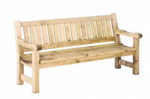 Bank Luuk, 40 mm dik, 96x200x74 cm (HxBxD), groen geïmpregneerd