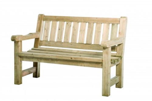 Bank Hugo, 40 mm dik, 96x140x74 cm (HxBxD), groen geïmpregneerd
