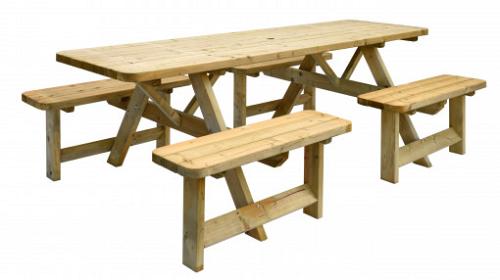 Picknicktafel Family, bladmaat 70x240 cm, groen geïmpregneerd