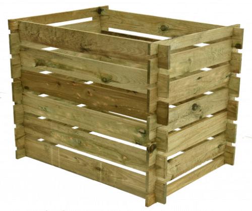 Compostsilo fijnbezaagd grenen 70x100x70 cm, groen geïmpregneerd