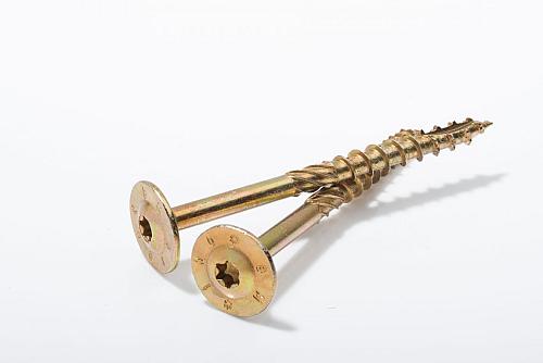 Gebintschroef 8x200 mm, geelverzinkt inclusief T40 bitje, doos à 25 st