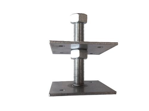 Vloerpaalhouder tbv aluminium paal, voorzien van instortanker