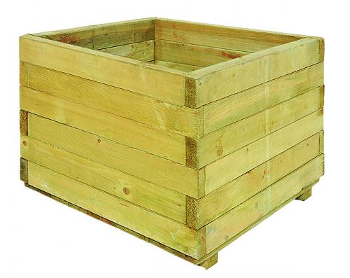 Bloembak vierkant 45x60x60 cm (HxBxD), groen geïmpregneerd