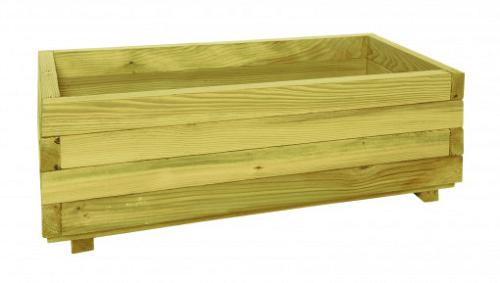 Bloembak rechthoek 32x92x42 cm (HxBxD), groen geïmpregneerd
