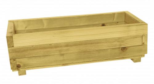 Bloembak rechthoek 25x82x34 cm (HxBxD), groen geïmpregneerd