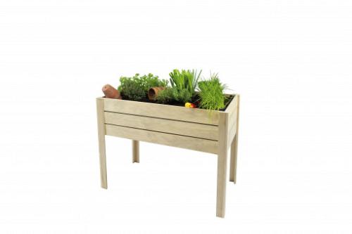 Minigarden op poten grenen 80x100x50 cm (HxBxD), groen geïmpregneerd