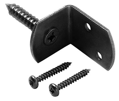 L-beslag set van 4 incl schroeven. zwart gepoedercoat