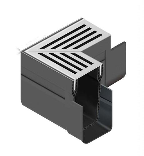 ACO SlimLine hoekstuk incl. aluminium rooster