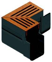 ACO SlimLine hoekstuk incl. Corten rooster