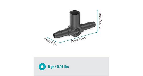 Gardena 13216 T-stuk 3/16" voor sproeiers