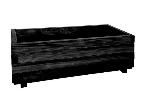 Bloembak rechthoek 32x92x42cm, geïmpregneerd en zwart gedompeld