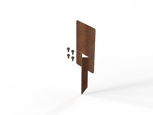 Koppelspies corten tbv kantopsluiting 16,5cm   incl. 4 zelftappers