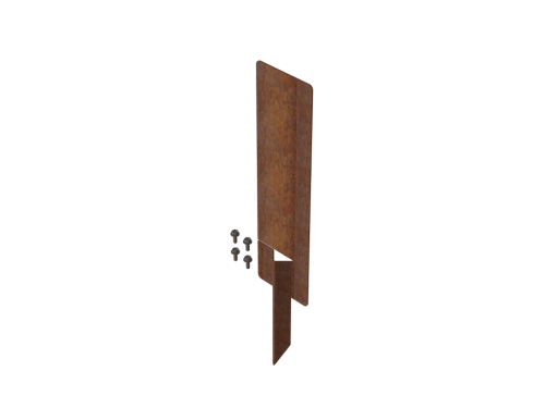 Koppelspies corten tbv kantopsluiting 28cm   incl. 4 zelftappers