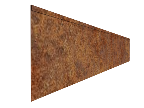 Kantopsluiting corten 28x300cm geplet